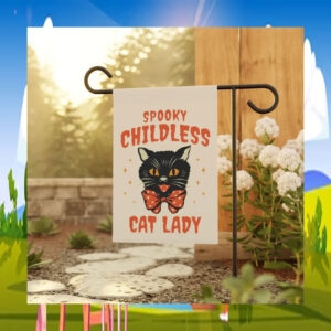 Spooky Childless Cat Lady For Kamala Harris Halloween Flag