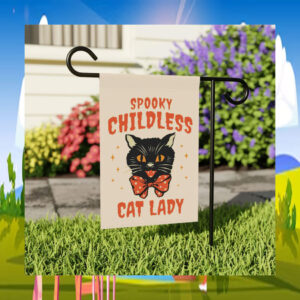 Spooky Childless Cat Lady For Kamala Harris Halloween Flag