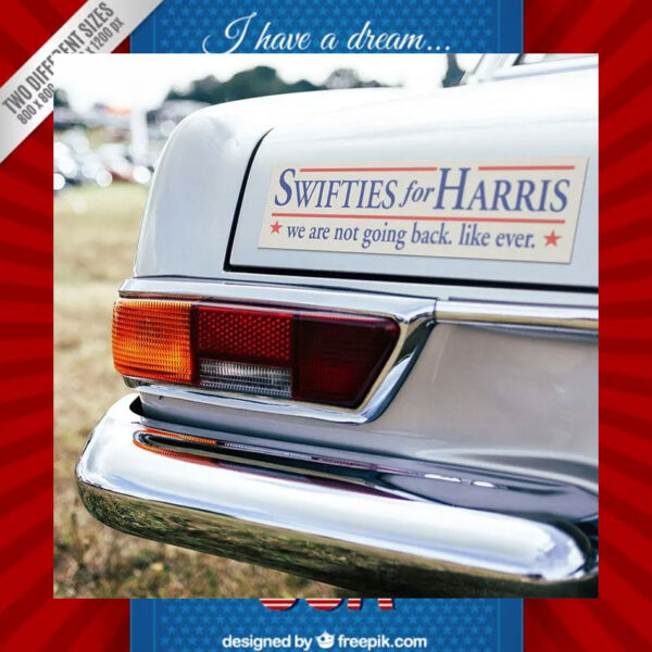 Swifties For Harris We Are Not Going Back Like Ever Car Magnet