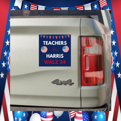 Teachers For Harris Walz 24 Car Magnet