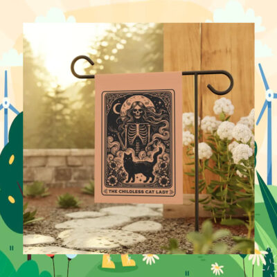 The Childless Cat Lady Kamala Harris Halloween Garden Flag