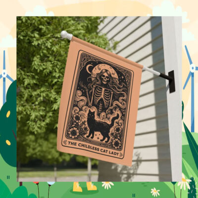 The Childless Cat Lady Kamala Harris Halloween Garden Flag