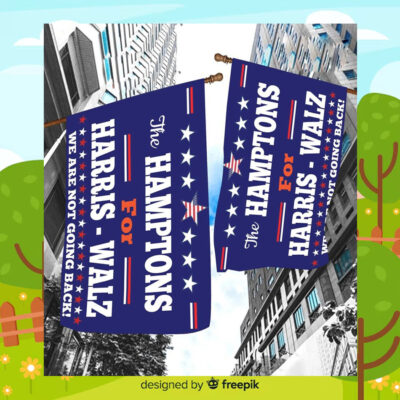 The Hamptons For Harris Walz We Are Not Going Back! Flag