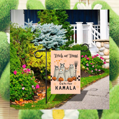 Trick Or Treat Cat For Kamala Halloween Flag
