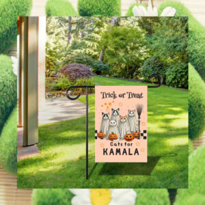 Trick Or Treat Cat For Kamala Halloween Flag