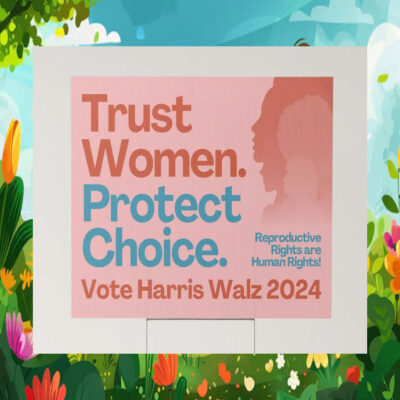 Trust Women Protect Choice Vote Harris Walz 2024 Yard Sign