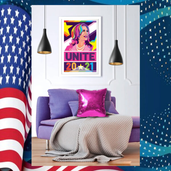 Unite 2024 LGBTQ Pop Art Framed Kamala Harris Poster
