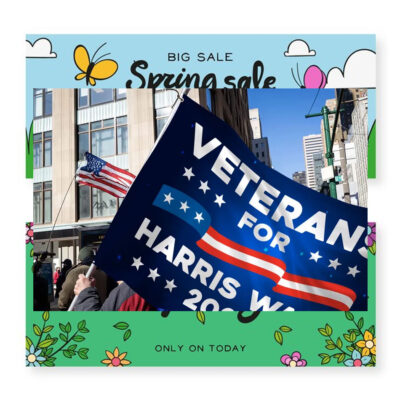 Veterans For Harris Walz 2024 Election Flag