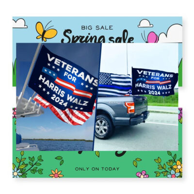 Veterans For Harris Walz 2024 Election Flag