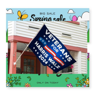 Veterans For Harris Walz 2024 Election Flag