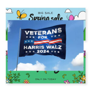 Veterans For Harris Walz 2024 Election Flag
