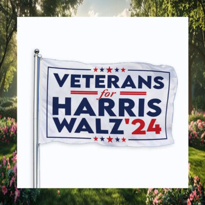 Veterans For Harris Walz 24 House Flag