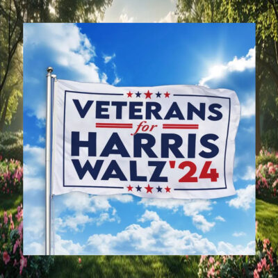 Veterans For Harris Walz 24 House Flag