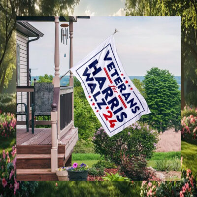Veterans For Harris Walz 24 House Flag
