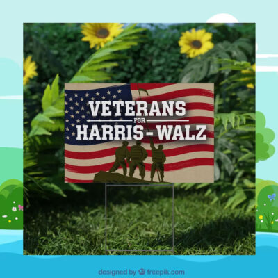 Veterans For Harris Walz 2024 Yard Sign