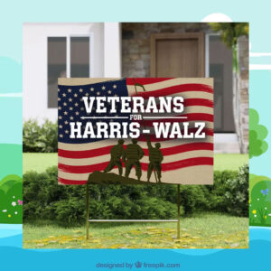Veterans For Harris Walz 2024 Yard Sign
