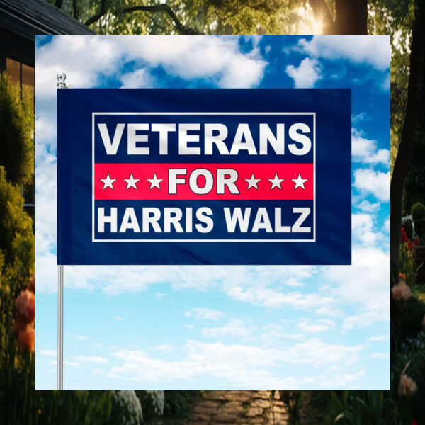 Veterans For Harris Walz Flags