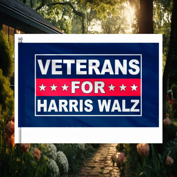 Veterans For Harris Walz Flags
