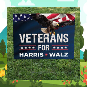 Veterans For Harris Walz Yard Signs