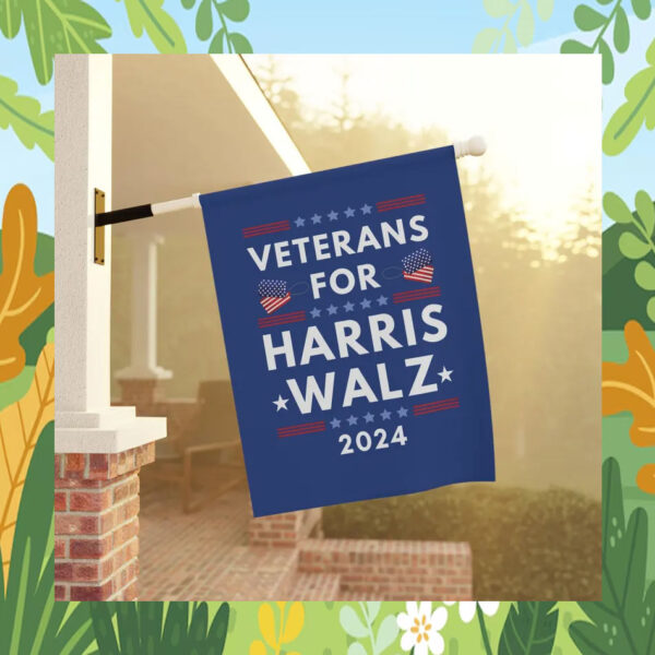Veterans for Harris Walz 2024 Flag
