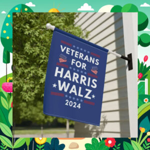 Veterans for Harris Walz 2024 Garden Flag