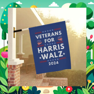 Veterans for Harris Walz 2024 Garden Flag