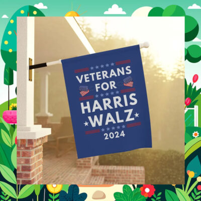 Veterans for Harris Walz 2024 Garden Flag