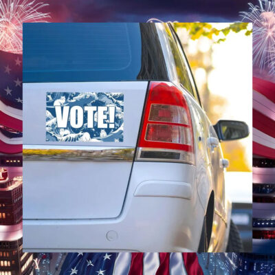 Vote Blue Wave Cat For Kamala Car Magnet
