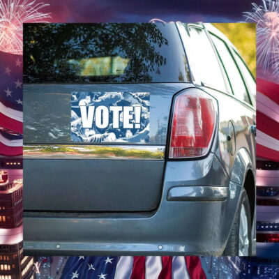 Vote Blue Wave Cat For Kamala Car Magnet
