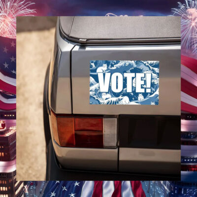 Vote Blue Wave Cat For Kamala Car Magnet