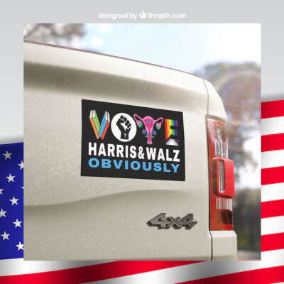 Vote Harris & Walz Obviously Car Magnet