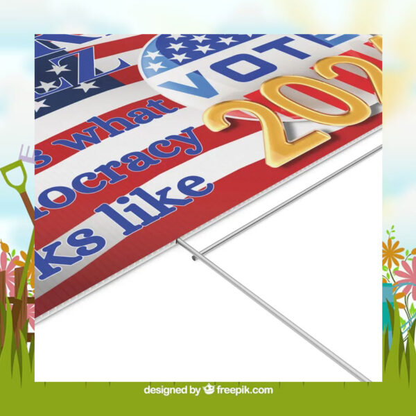 Vote Harris Walz This Is What Democracy 2024 Yard Sign