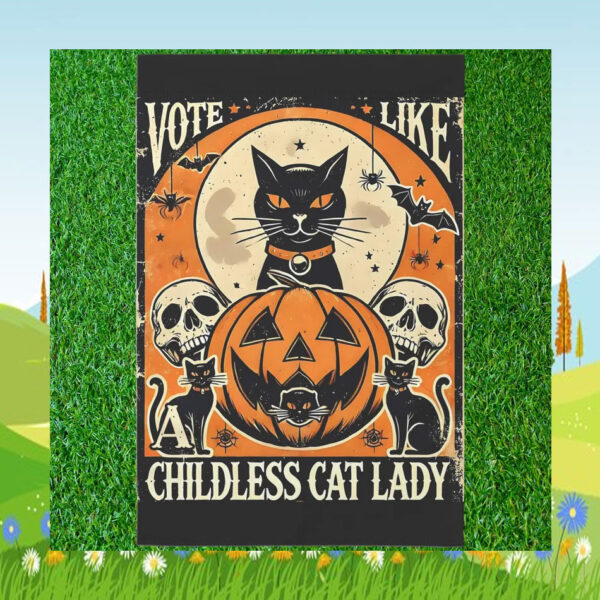 Vote LIke Childless Cat Lady Kamala Harris Flag