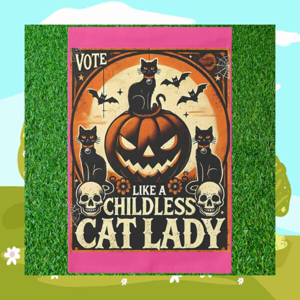 Vote Like A Childless Cat Lady Kamala Harris Flag