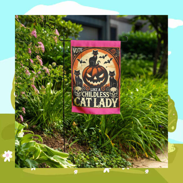 Vote Like A Childless Cat Lady Kamala Harris Flag
