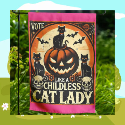 Vote Like A Childless Cat Lady Kamala Harris Flag