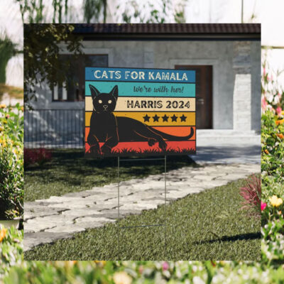 We're With Her Cats for Kamala Yard Sign