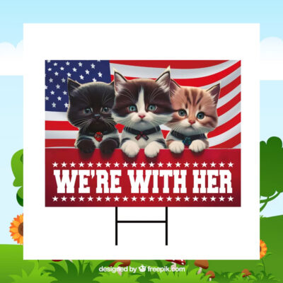 We're With Her For Kamala Harris 24 Yard Sign