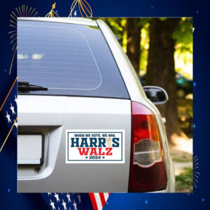 When We Vote. We Win. Harris Walz 2024 Car Magnet