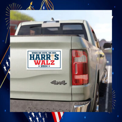 When We Vote. We Win. Harris Walz 2024 Car Magnet