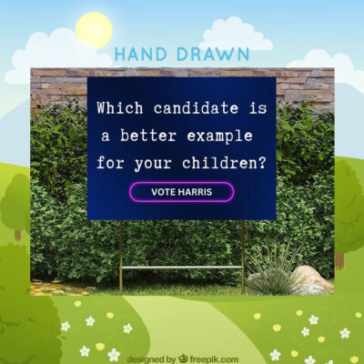 Which Candidate Is A Better Example For Your Children? Vote Kamala Harris Yard Sign