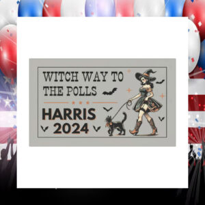 Witch Way To The Polls Harris Walz Halloween Car Magnet