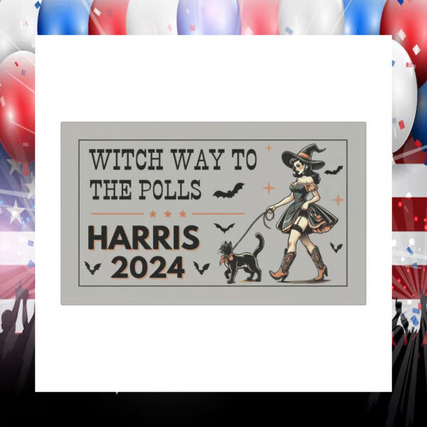 Witch Way To The Polls Harris Walz Halloween Car Magnet