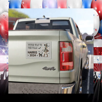 Witch Way To The Polls Harris Walz Halloween Car Magnet