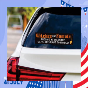 Witches For Kamala Brooms At The Ready, We've Got Glass To Handle! Halloween Bumper Sticker