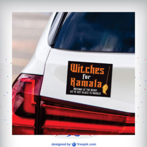 Witches for Kamala Brooms At The Ready, We've Got Glass To Handle! Bumper Sticker
