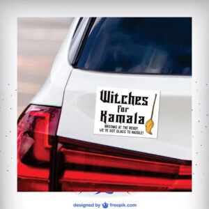 Witches for Kamala Brooms At The Ready, We've Got Glass To Handle! Halloween Stickers