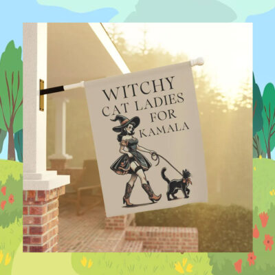 Witchy Cat Ladies For Kamala Garden Flag