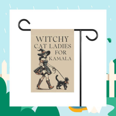 Witchy Cat Ladies For Kamala Halloween Flag