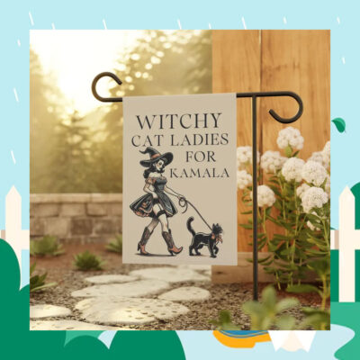 Witchy Cat Ladies For Kamala Halloween Flag